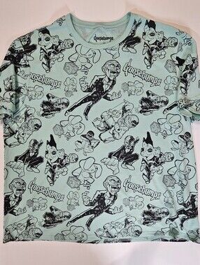 NWT Goosebumps T-shirt Mens 3X Green Black All Over Print 90s Retro Horror